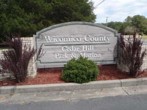 The Cedar Hill Marina entrance is well-marked.